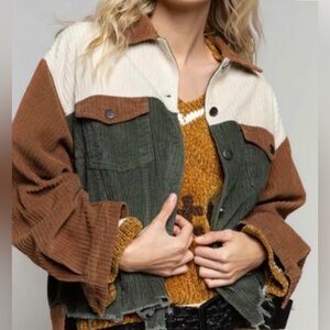 POL Multicolor Corduroy Jean Jacket